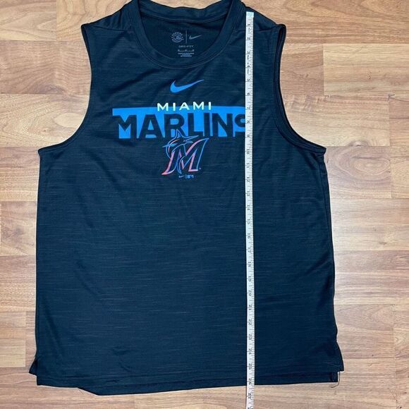 Nike Mens Miami Marlins Knockout Stack Exceed Muscle Tank Top Black Medium - Picture 4 of 9